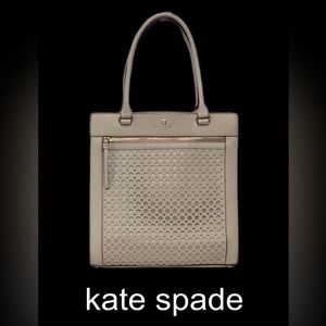 Kate Spade New York Perri Lane‎ Bubbles Lynne Leather Tote/Shoulder Bag, Biege